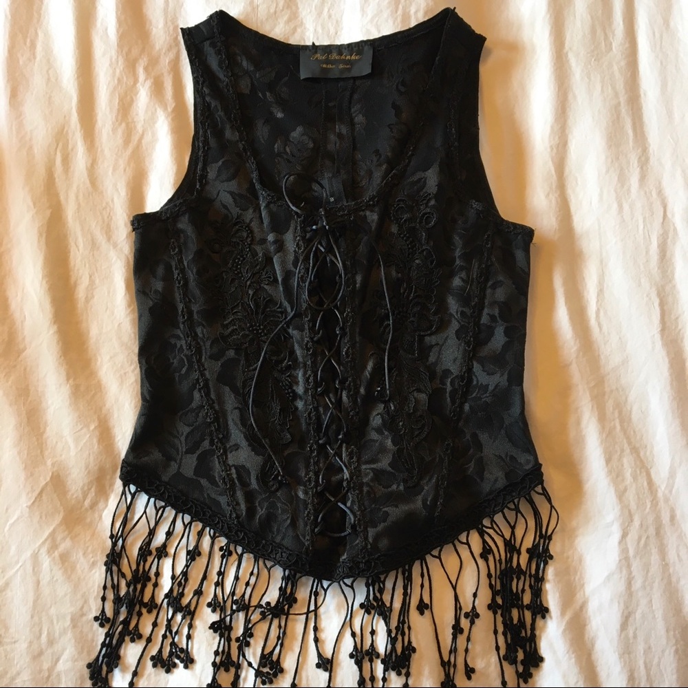 Black Pat Dahnke Corset Top